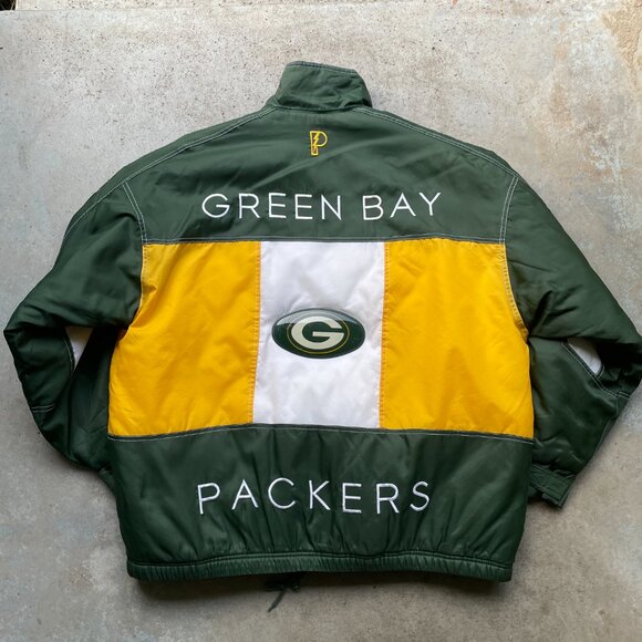 Vintage Green Bay Packers Pro Player Jacket Insulated NFL Retro Men’s XL - Picture 1 of 10